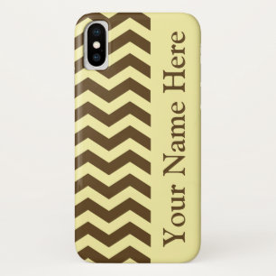 Pecan Cream Neutral Chevrons iPhone X Case