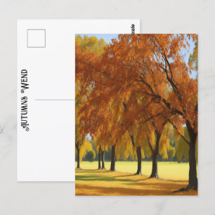 Pecan Grove Edge Pretty Autumns Wend Timeless Art Postcard