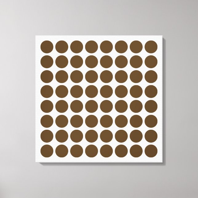 Pecan Neutral Dots Canvas Print (Front)