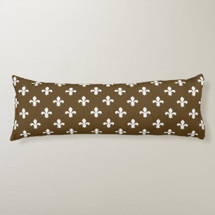 Pecan Neutral Fleur de Lys Body Pillow