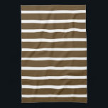 Pecan Neutral Stripes Kitchen Towel<br><div class="desc">Horizontal stripe patterns in a warm neutral colour palette.</div>