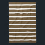 Pecan Neutral Stripes Kitchen Towel<br><div class="desc">Horizontal stripe patterns in a warm neutral colour palette.</div>