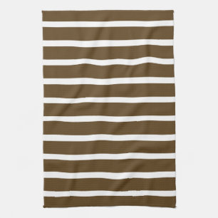 Pecan Neutral Stripes Kitchen Towel
