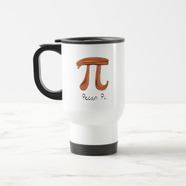 Pecan Pi Cute Math Pi Day Coffee Travel Mug (Left)