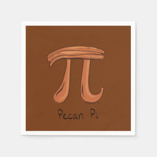 Pecan Pi Cute Math Pi Day Party Napkins