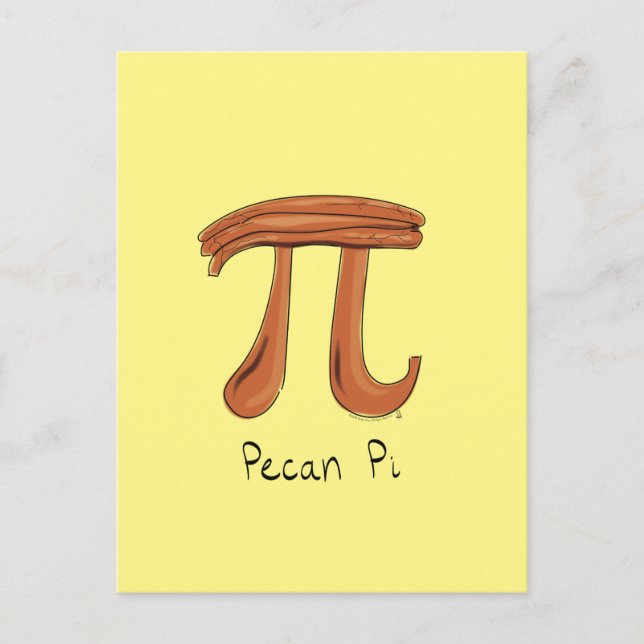 Pecan Pi Cute Math Pi Day Postcard (Front)