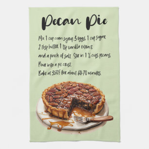 Pecan Pie Baking Recipe Kitchen Towel