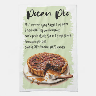 Pecan Pie Baking Recipe Kitchen Towel