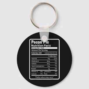 Pecan Pie Funny Nutrition Facts For Thanksgiving C Keychain