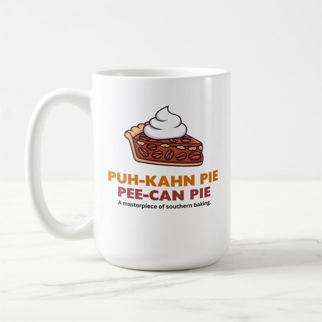 Pecan Pie Slice with Whipped Cream  Coffee Mug (Left)