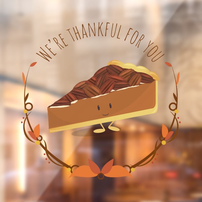 Pecan Pie Thankful Thanksgiving Window Cling (Sheet 2)