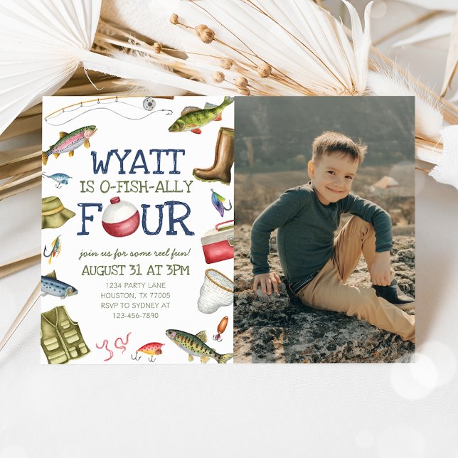 Pêche 4e anniversaire Invitation photo (Créateur téléchargé)