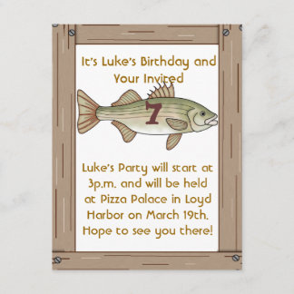 Pêche 7e anniversaire Invitation des garçons