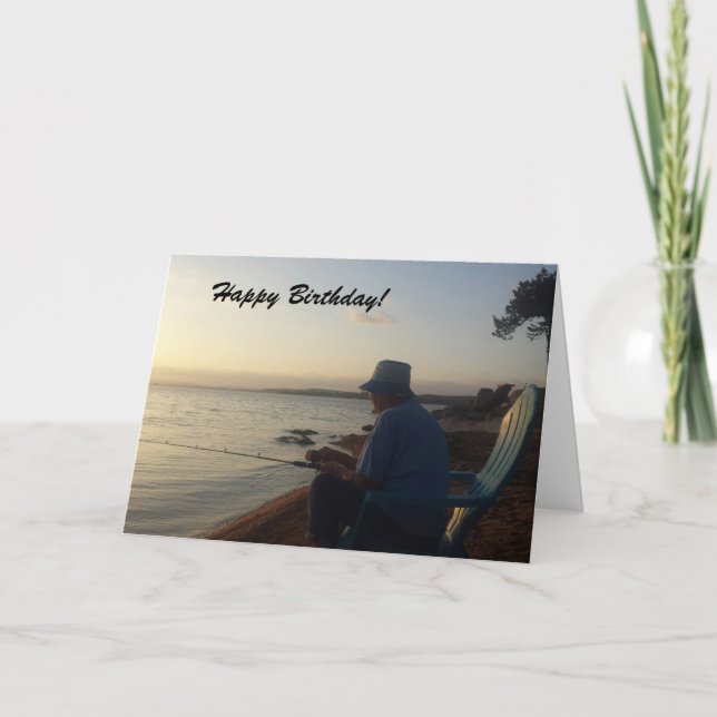 Pêche à la carte d'anniversaire de lever de soleil (Devant)