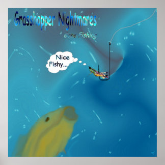 Pêche allée - affiche de cauchemars de sauterelle