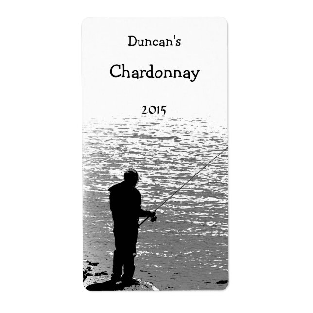 Pêche au Étiquette du vin du lac (Devant)