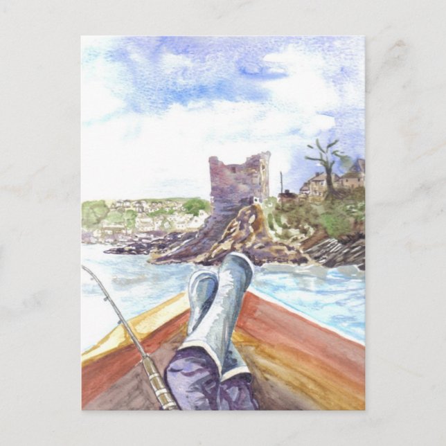 Pêche au large de Polruan Carte postale (Devant)