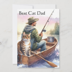Pêche avec papa Meilleur papa chat Carte plate