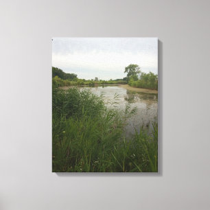 Pêche dans le pays toile étirée Impression