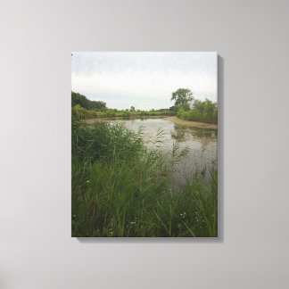 Pêche dans le pays toile étirée Impression