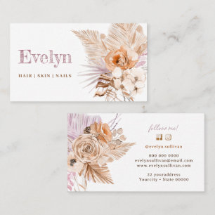 Pêche de Boho et carte de visite lilas