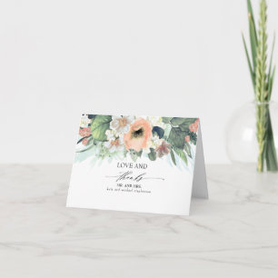 Pêche et Mariage rose Floral Merci