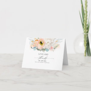 Pêche et Mariage rose Floral Merci