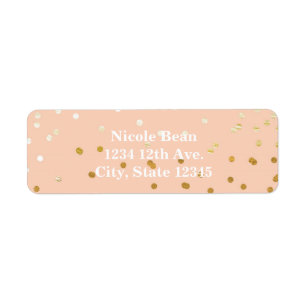 Pêche et or brillant confetti points chic moderne