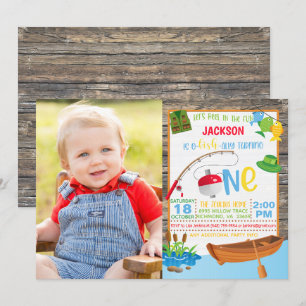 Pêche Invitation d'anniversaire avec photo 