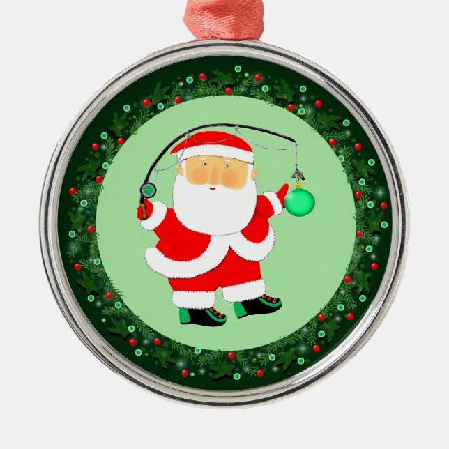 Pêche Noël collection ornement en céramique (Devant)