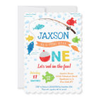 Pêche O-fish-ally 1er Anniversaire Invitations