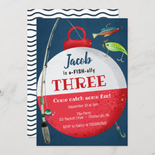 Pêche O-FISH-ally Invitation d'anniversaire