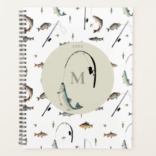 Pêche Rod & Reel Poisson Thème Pêcheur Monogramme