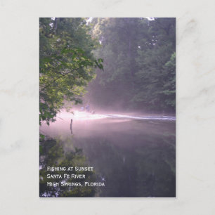 Pêche sur carte postale Sunset