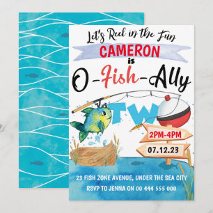 Pêche terminée 2e anniversaire Invitation O-Fish-A