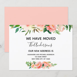 Pêcher Corail Floral Moving Faire-part