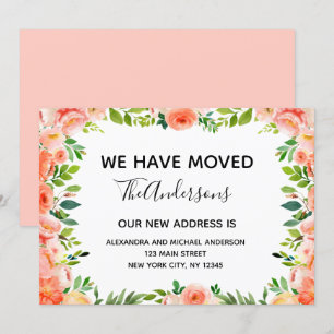 Pêcher Corail Floral Moving Faire-part