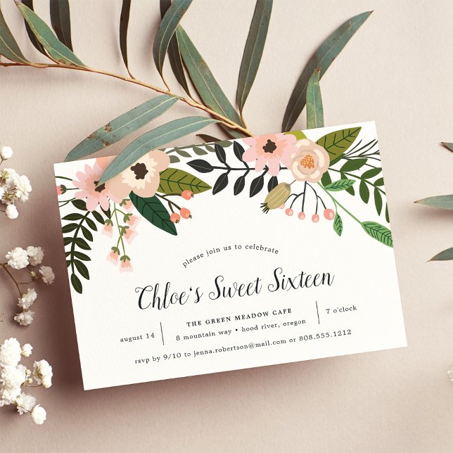 Pêcher la prairie | Invitation Sweet sixteen (Créateur téléchargé)