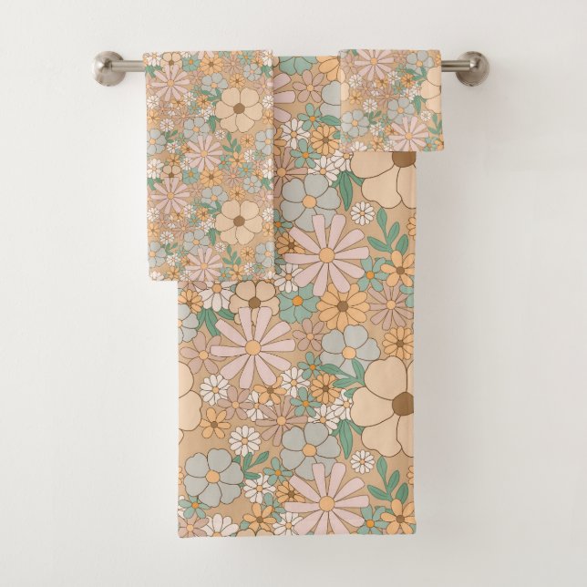 Pêcher Orange rose gris floral (En situation)