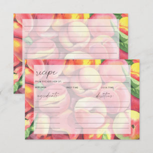 Pêches à l'aquarelle - carte de recette