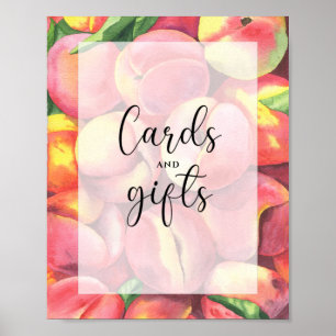 Pêches - cartes et cadeaux bébé affiche de douche