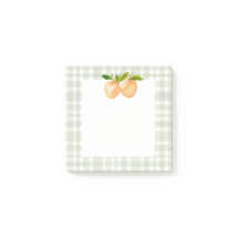 Pêches et notes post-it plaid