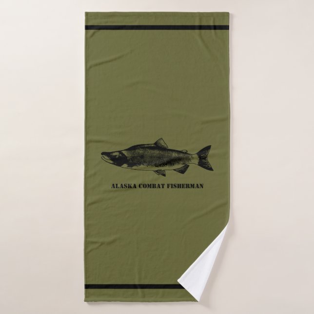 Pêcheur de combat de l'Alaska (Serviette de bain)