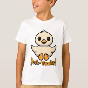 Peck Tacular! Spectacular Cute Chicken Pun Cartoon T-Shirt