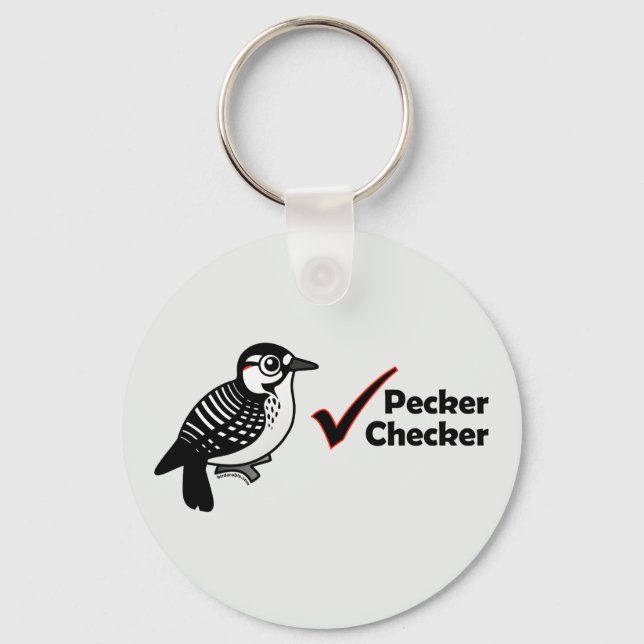 Pecker Chequered Keychain (Front)