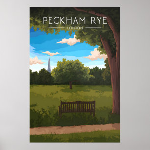Peckham Rye Park London Travel Poster