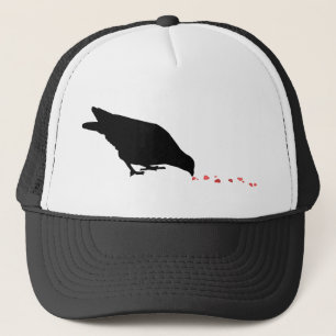 pecking order. blackbird & red hearts. trucker hat