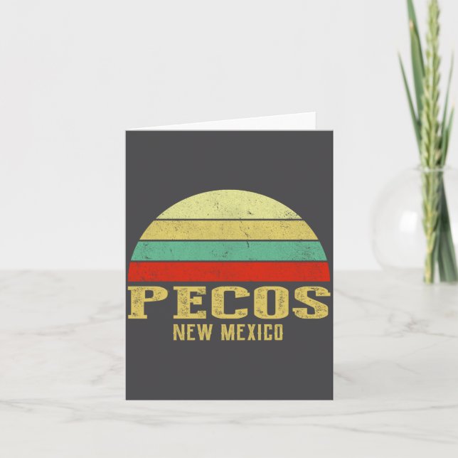 Pecos New Mexico Vintage Retro Sunset _1  Card (Front)