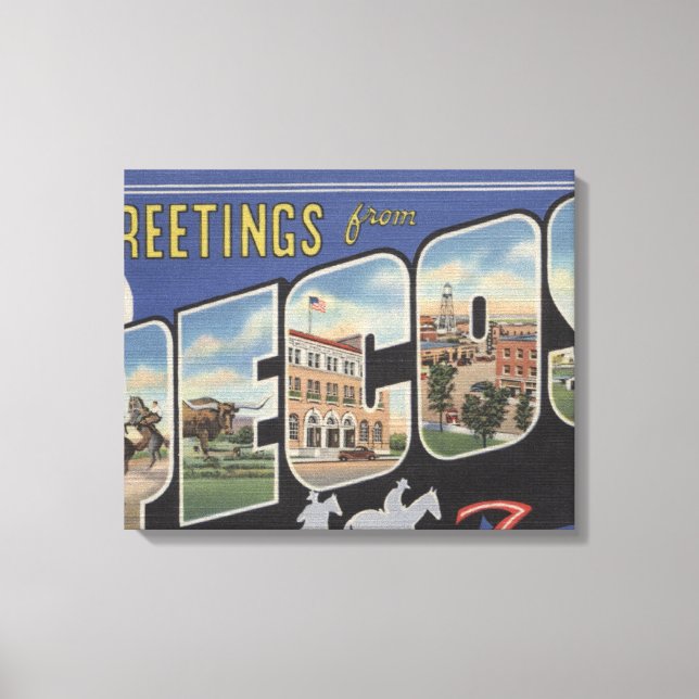 Pecos, TexasLarge Letter ScenesPecos, TX Canvas Print (Front)