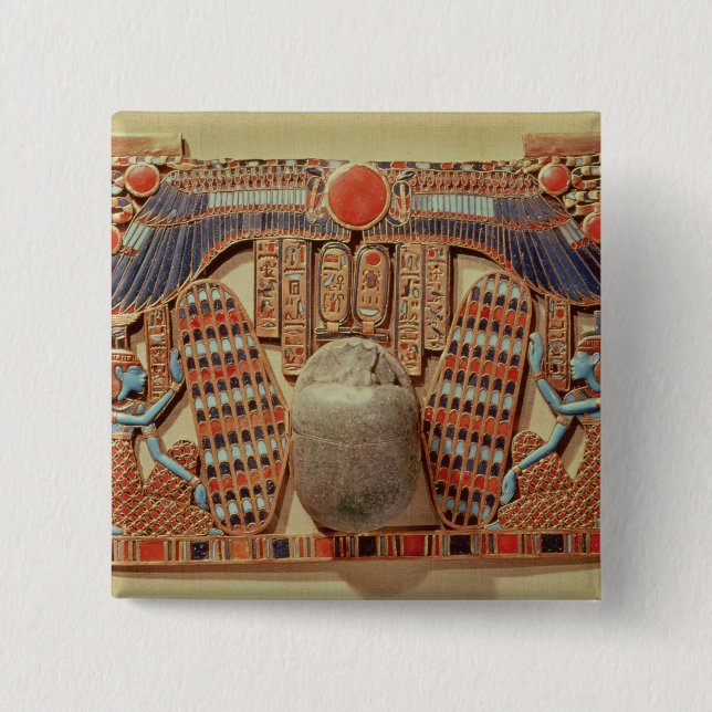 Pectoral decorated with the winged scarab 2 inch square button (Front)